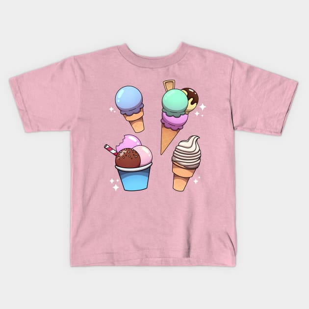 Ice Cream Kids T-Shirt by TheMaskedTooner